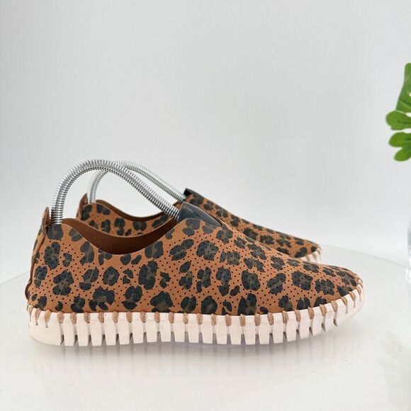 Ilse Jacobsen Women Tulip Flat Size 40 10 Slip On Shoe Brown Perforated Fabric - Picture 3 of 14